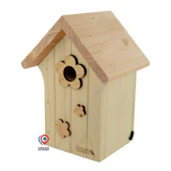 Nichoir le poupon pour mésanges bleues en bois 19 x 16 x 26 cm