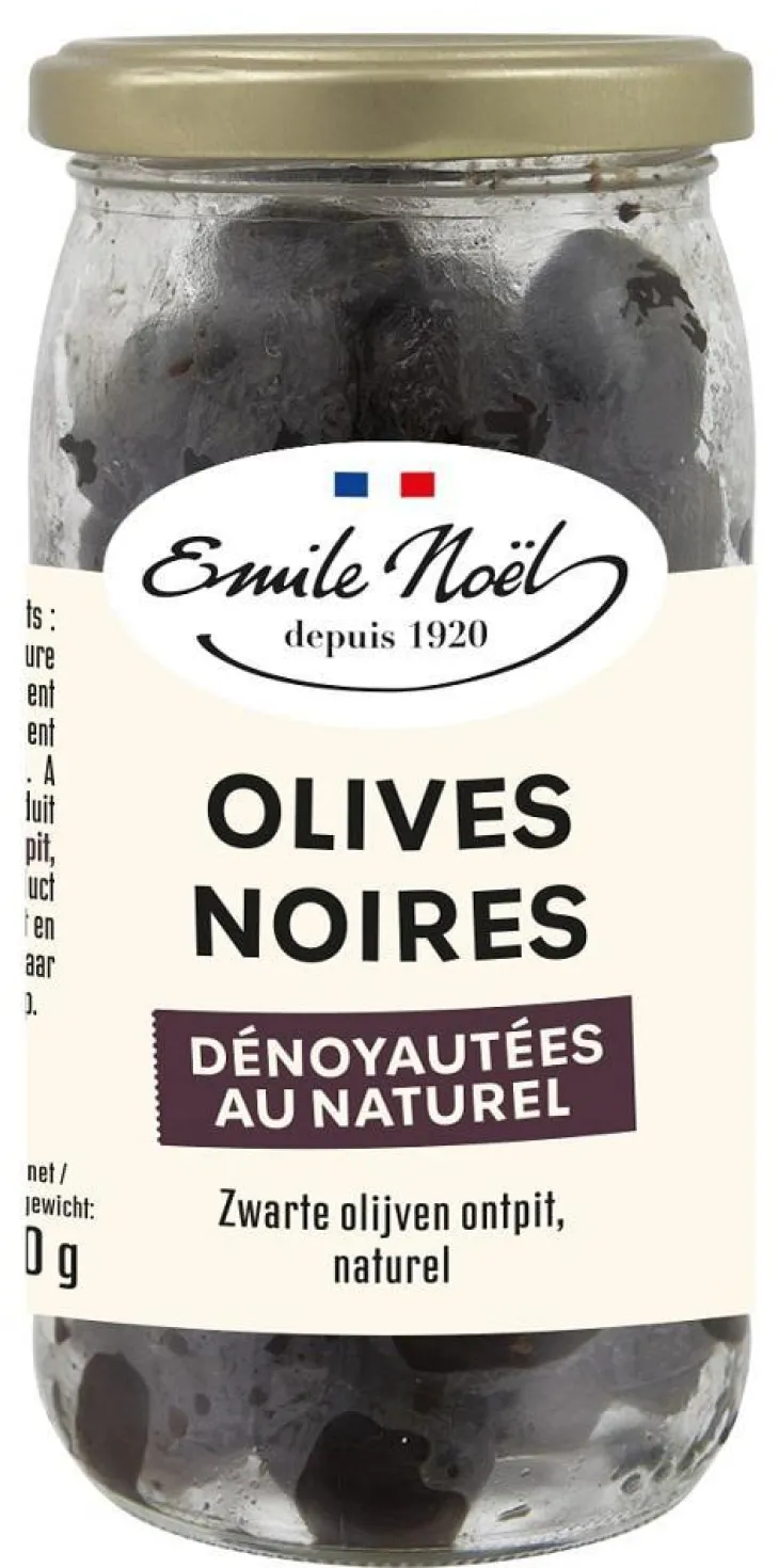 Olives noires dénoyautées en bocal de 190 g