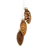 Ornement de Noël à suspendre pomme de pin marron cuivre H 6 x Ø 3 cm