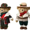 Ours en peluche debout avec chapeau - 14 x 18 x 31 cm
