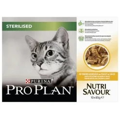 Pack de sachets au poulet pour chat stérilisé Purina Pro Plan – 10 x 85 gr