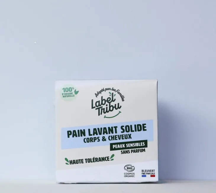 Pain lavant solide sans parfum Label Tribu Corps et cheveux - 110 g