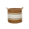 Panier en bananier blanc naturel H 35 x ? 39 cm