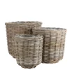 Panier rond haut en osier gris Marcia - Ø 36 x H 35 cm