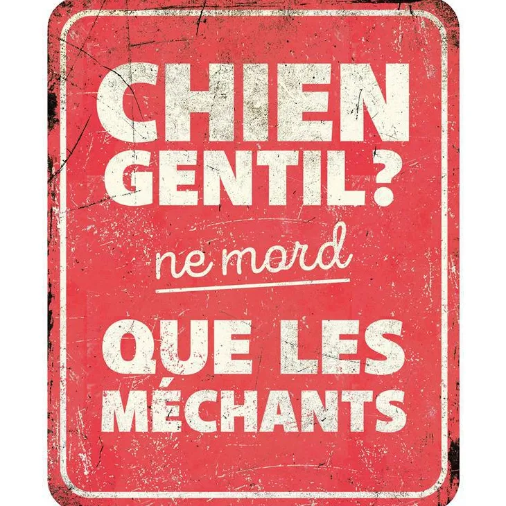 Panneau d'avertissement général coloris rouge en métal galvanisé D&D Home - 25 x 20 x 0,3 cm
