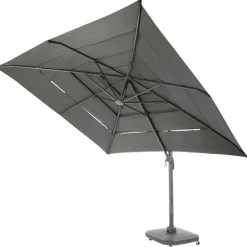Parasol déporté Airvent coloris gris en aluminium et polyester - 300 x 300 cm