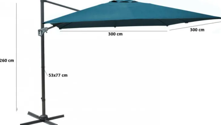Parasol déporté, orientable, inclinable et rotatif en aluminium écru PROLOISIRS NH20 - 3x3m