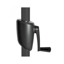 Parasol droit gris taupe en aluminium Proloisirs- ø 350 cm
