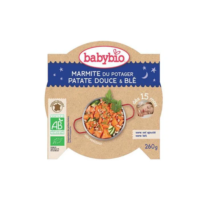 Patates douces et blé bonne nuit Babybio 260 g
