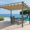 Pergola aluminium écru OZALIDE Oregon - 3x3m