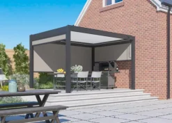 Pergola bioclimatique manuelle STAR LED 3x4m Grey/Blanc - PROLOISIRS