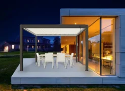 Pergola bioclimatique manuelle STAR LED 3x4m Grey/Blanc - PROLOISIRS
