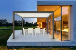 Pergola bioclimatique manuelle STAR LED 3x4m Grey/Blanc - PROLOISIRS
