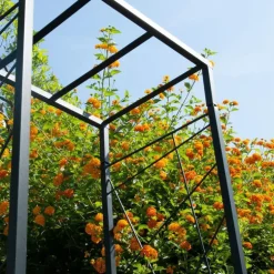 Pergola Mandala tube Petit modèle Métal Gris 74x50x198 cm