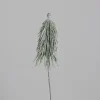 Petite branche de sapin vert givré à piquer - 36 cm