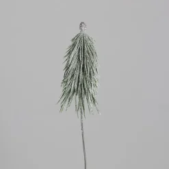 Petite branche de sapin vert givré à piquer - 36 cm