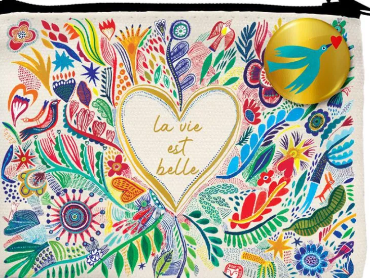 Petite trousse La vie est belle Cartes d’Art - 12 x 10 cm
