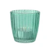 Photophore Marilu en verre bleu H 7,5 x Ø 7,5 cm