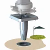 Pied amovible parasol déporté fixation universelle coloris gris en aluminium Gard&Rock - 17 x 17 x 18 cm
