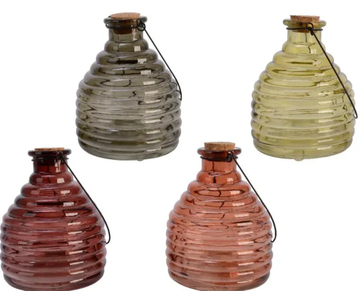 Piège à guêpes coloris multicolore en verre - Ø 12,5 cm