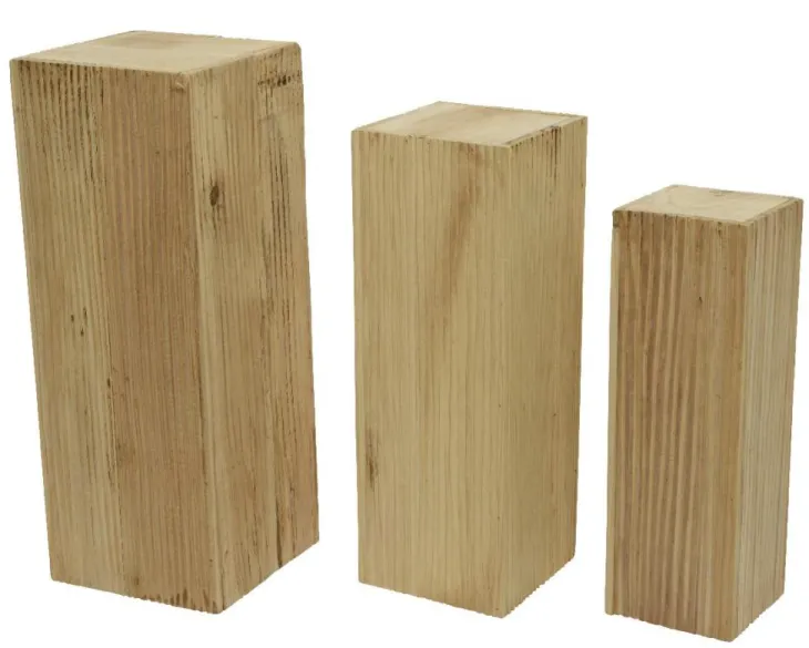 Pilier en bois de paulownia T2 - 25 x 25 x H 70 cm