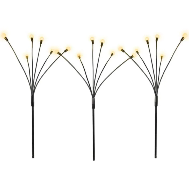 Piques lucioles solaire animé 2 fonctions 18 LED coloris blanc chaud Blachere - 65 cm
