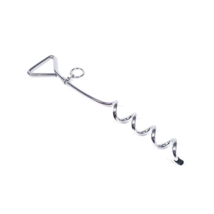 Piquet d'attache chien tire bouchon 45cm