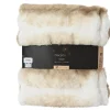 Plaid brun en polyester imitation fourrure - 170 x 130 cm