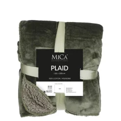 Plaid polaire vert foncé en polyester Mica Mardy - 200 x 150 cm