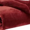 Plaid Tender coloris rouge en coton - 150 x 200 cm