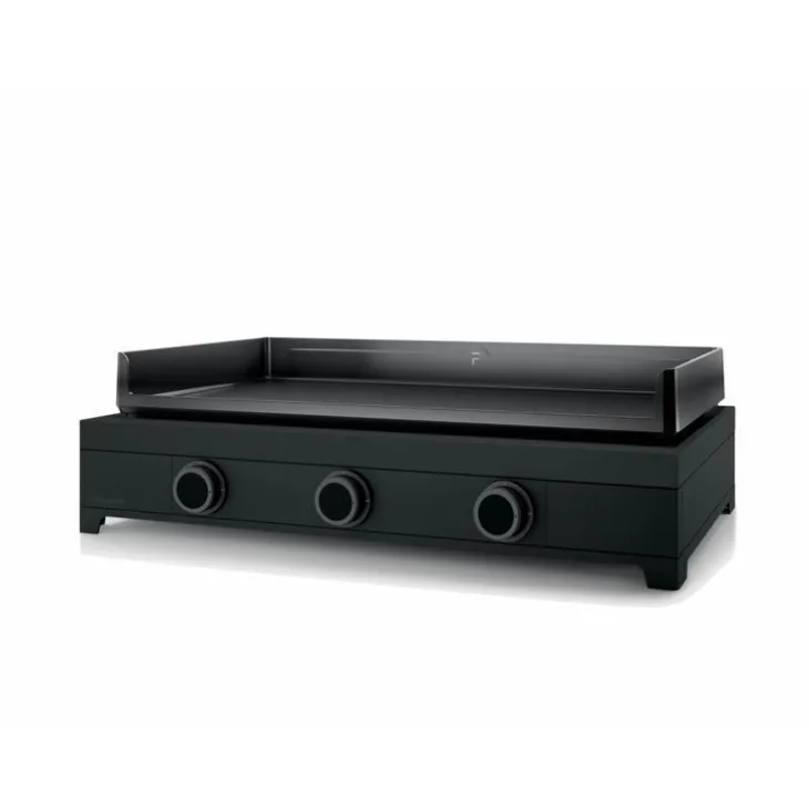 Plancha Modern gaz 75 coloris noir en acier Forge Adour - 80,5 x 57,3 x 23,8 cm