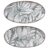 Plat ovale en porcelaine marron/blanche à motif Paraguay – 35,5 x 19 cm