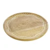 Plateau rond gris coloris bois en bois de manguier - Ø 30 cm