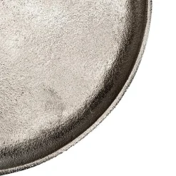 Plateau rond sur pied en aluminium argent - Ø 34,5 x H 10 cm