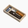 Plumier avec couteau inox, manche olivier et son étui n°8 Opinel