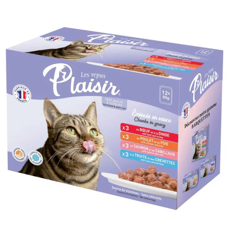 Pochon repas plaisir en sauce chat adulte volaille légumes 12x100 g