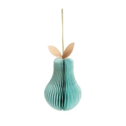 Poire en papier à suspendre coloris vert H 16,5 cm