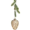 Pomme de pin lumineuse ambre avec 15 micro LED blanc orangé - Ø 15 x H 21 cm