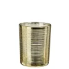 Porte bougie coloris or en verre - 12,5 cm