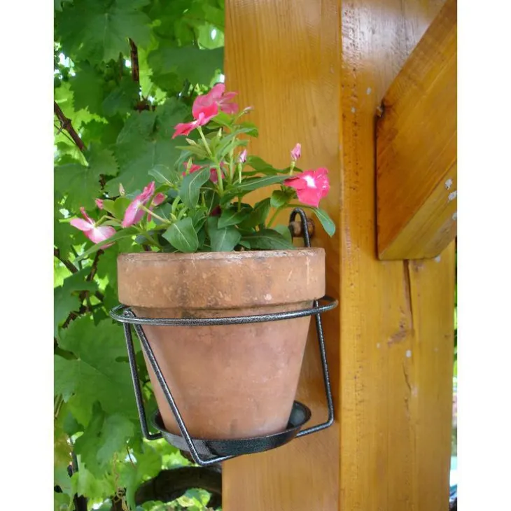 Porte pot mural soucoupe gris Ø 16/18 cm