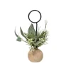 Porte-carte coloris vert avec boules en bois, pommes de pin, eucalyptus et paillettes Mordern – 13 x 7 x 7 cm