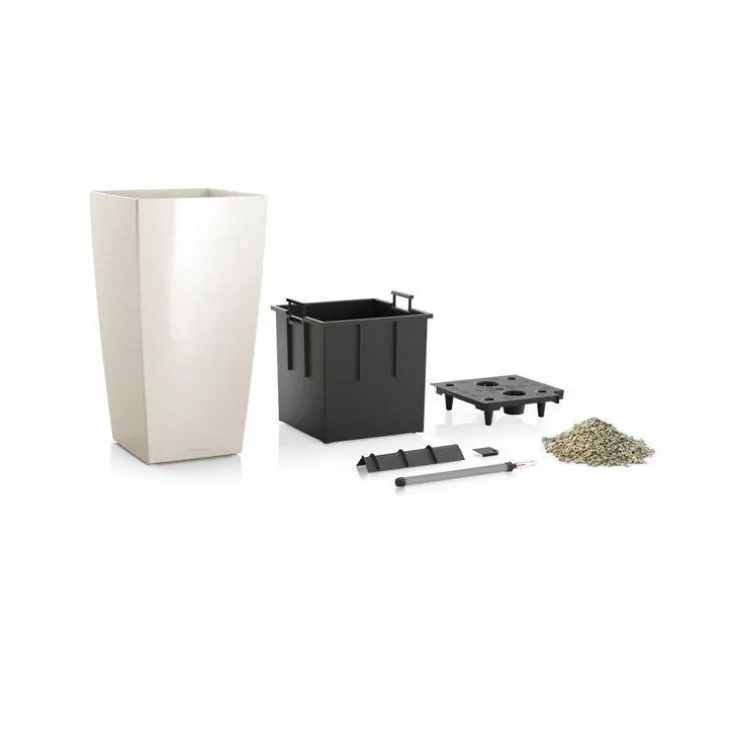Pot à réserve d'eau Cubico Blanc L.30x30 x H.56 cm