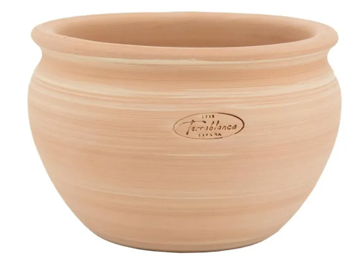 Pot boule en terre cuite claire Terrablanca - Ø 34 x H 24 cm