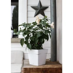 Pot carre Toscane Blanc L24,8 x l24,8 x H24