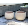 Pot coloris beige en terre émaillée le lisère - Ø 20 cm
