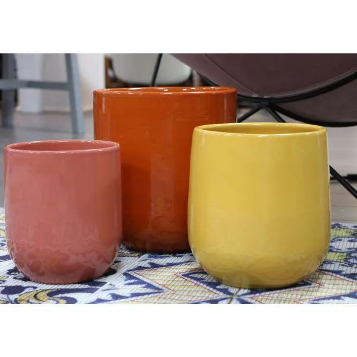 Pot coloris orange en terre émaillée Saintrop - Ø 23 cm
