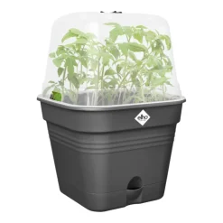 Pot de culture carré coloris living noir Elho Green Basics Allin1 - 35 cm