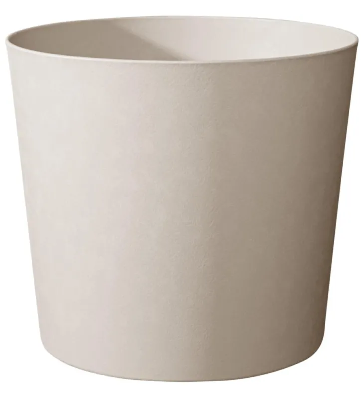 Pot en matière recyclée coloris blanc calcaire Poetic Elément conique 86,2 L- Ø 49,3 x H 42 cm