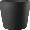 Pot en plastique injecté coloris gris Deroma Origin Vaso anthracite - Ø 24 x H 20 cm