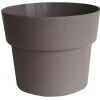 Pot en plastique recyclé taupe Cocoripot 15 L - Ø 32 x H 26 cm